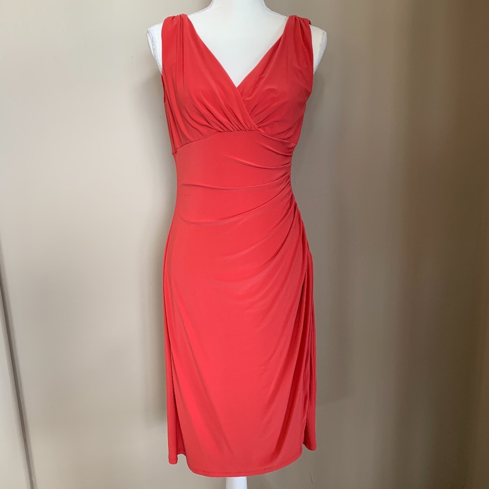 American Living Coral Faux Wrap Dress